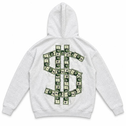 GREY MONEY SIGN HOODIE